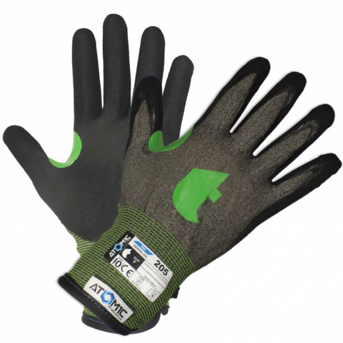 Treadstone Atom1c Pro-205 Sandy Nitrile Coated Cut Level F Grip Gloves